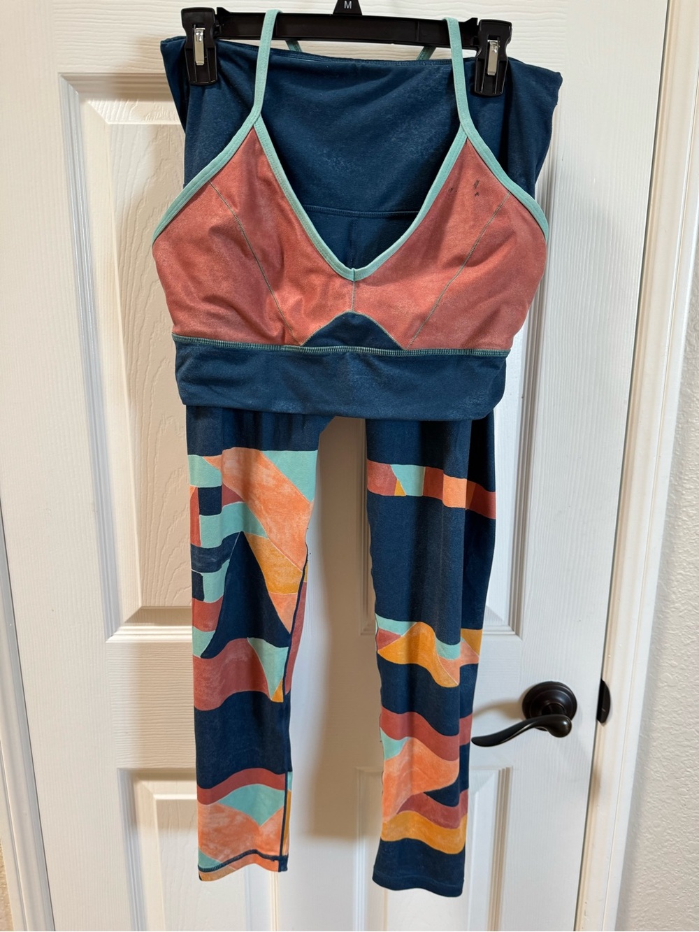 Prana  activewear set Bralette multi color with high waist 7/8 Kimble leggings